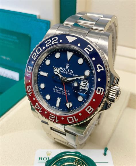 rolex pepsi white gold blue dial|Rolex Pepsi bezel.